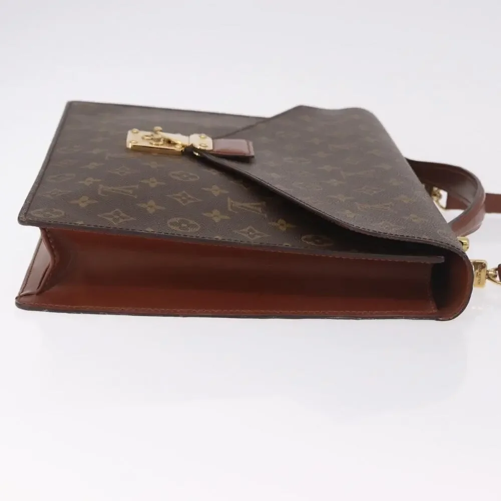 Louis Vuitton Monogram Porte Documents Bandouliere Business Bag Brown